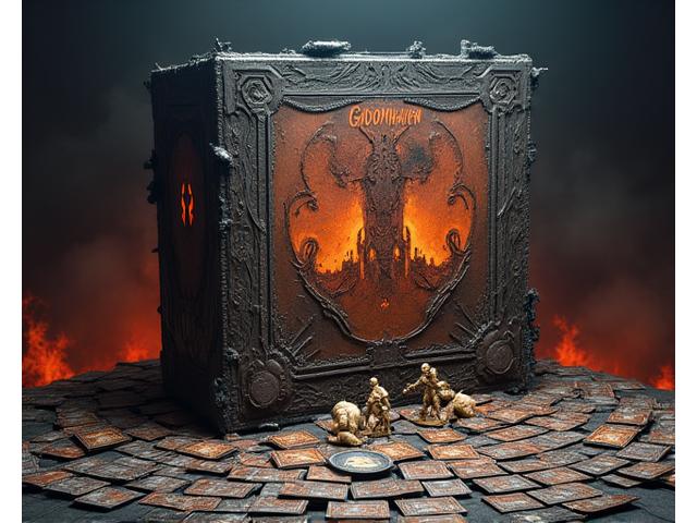 Gloomhaven, un juego de mesa de rol cooperativo y mazmorras.